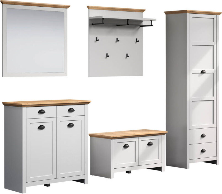 Landside garderobe oppstilling grå.