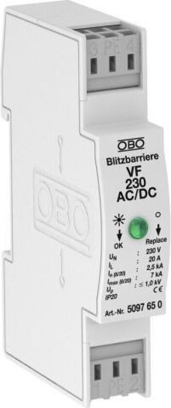 Obo Bettermann 5097650 Overspenningsvern for apparatskap Uten fjernkontakt