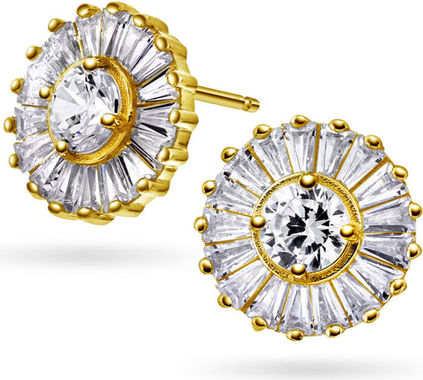 , Øredobber i 925 forgylt sølv med zirkonia