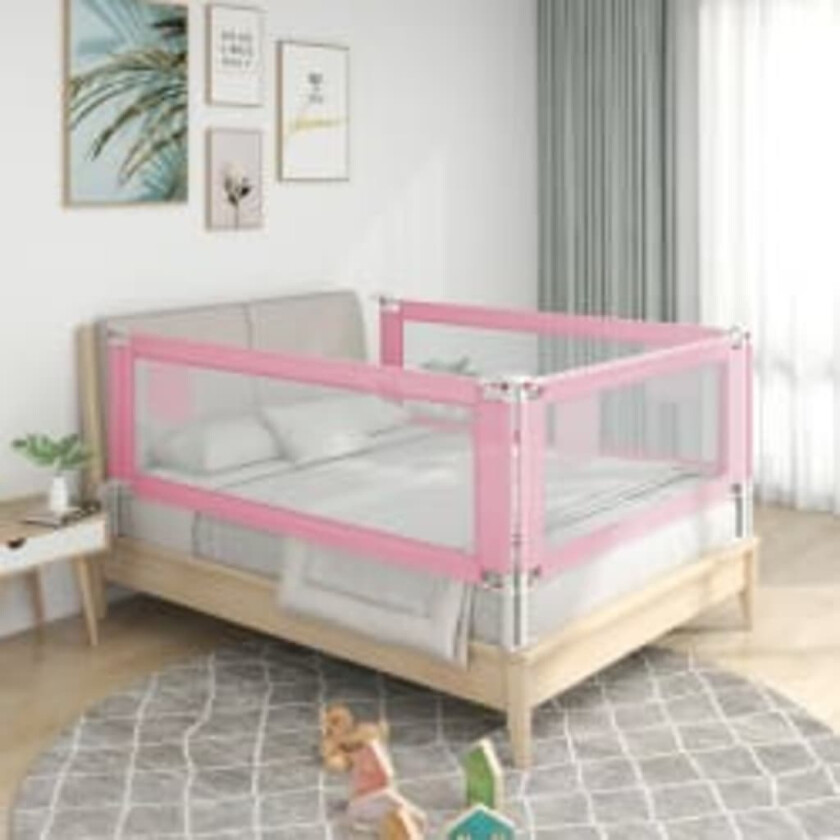Sengehest for småbarn rosa 140x25 cm stoff