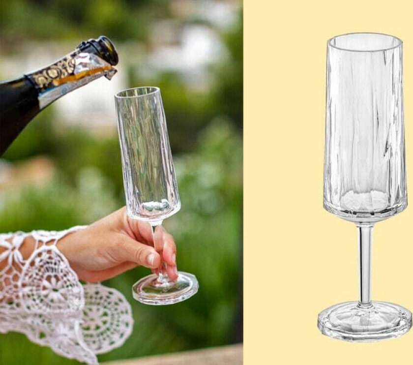 Club No. 14 champagneglass plast 10 cl 2-pakning Krystallklar