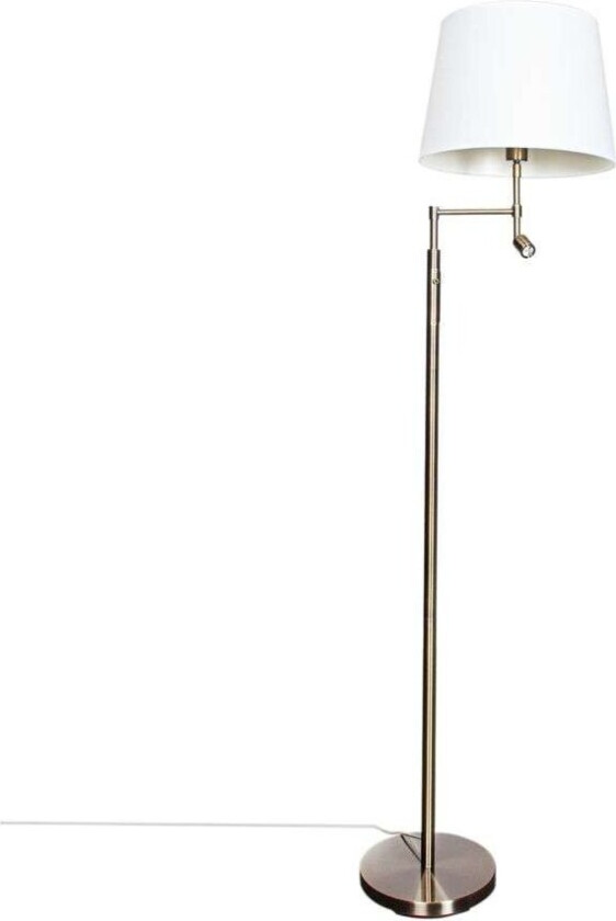 Orlando gulvlampe beige, stativ i antikk messing