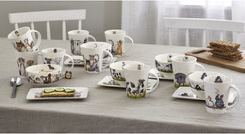 Asjett/serveringsfat med håndtegnet motiv Kuer 1-pk