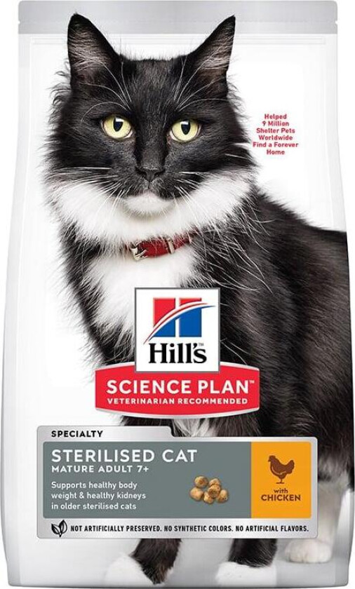 Hill's Science Plan Cat Mature Adult 7+ Sterilised Kylling (3 kg)