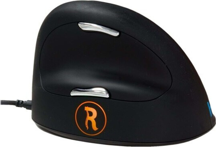 R-Go HE Break L - Vertikal mus - ergonomisk - høyrehendt - 5 knapper - kablet - USB - svart