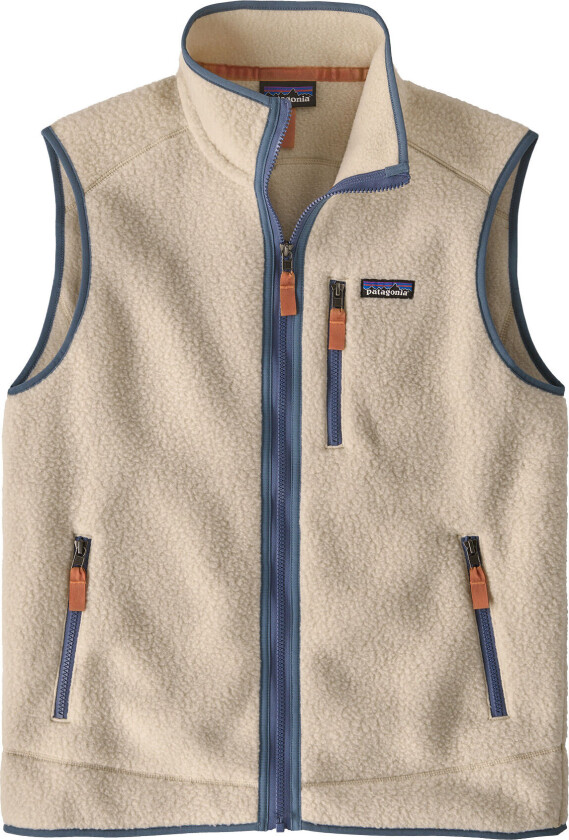 Retro Pile Vest Herre Dark Natural W/Utility Blue XL