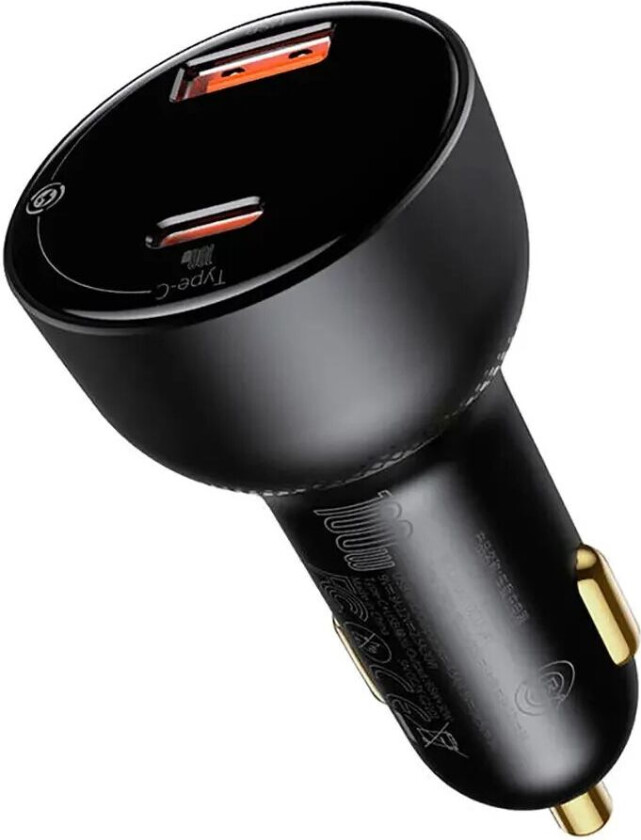 Car charger Superme USB USB-C 100W (black)