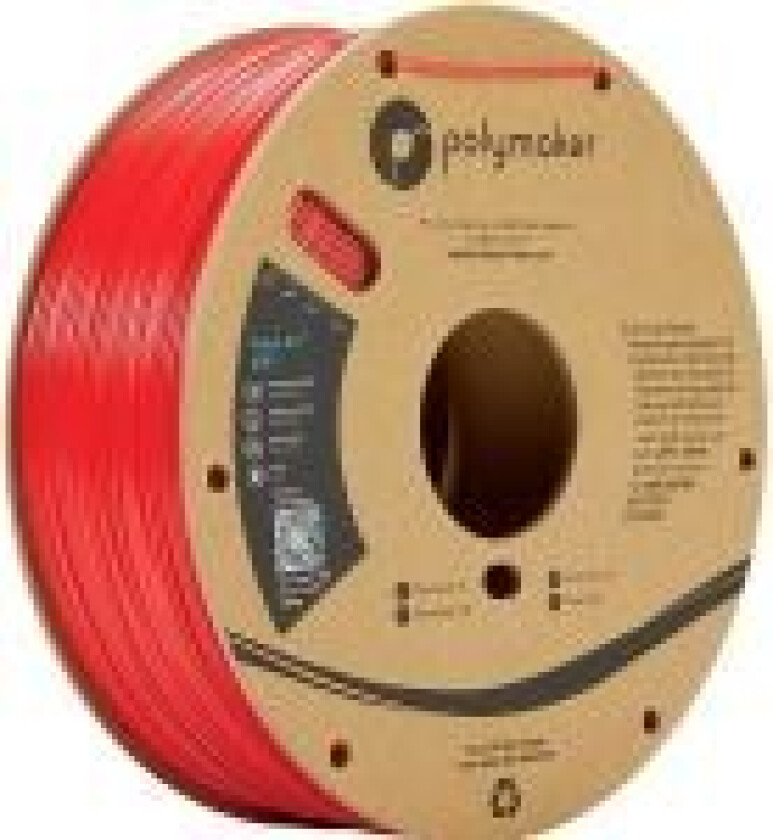 PE01004 PolyLite Filament ABS-plast lugtsvag 1.75 mm 1000 g Rød 1 stk