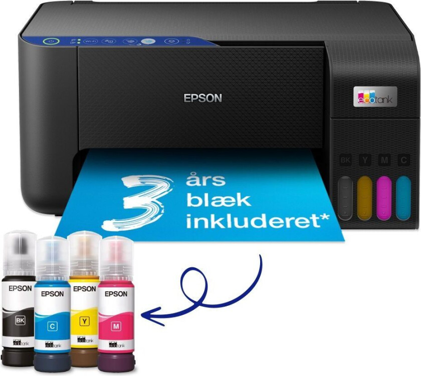 EcoTank ET-2811 - Multifunksjonsskriver - farge - ink-jet - A4 (medie) - opp til 10 spm (trykking) - 100 ark - USB, Wi-Fi - svart