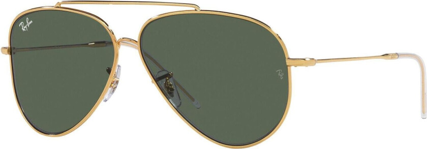 Aviator Reverse Polished Gold Green Green unisex