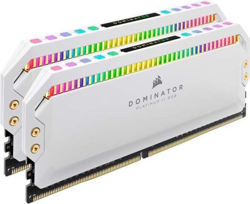 Dominator Platinum RGB DDR4-3200 - 32GB - CL16 - Dual Channel (2 stk) - Intel XMP - Hvit med RGB