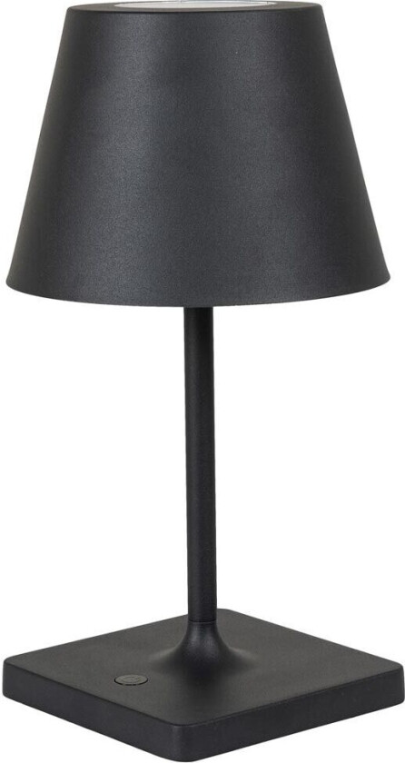 Dean lampe bordlampe LED oppladbar svart.