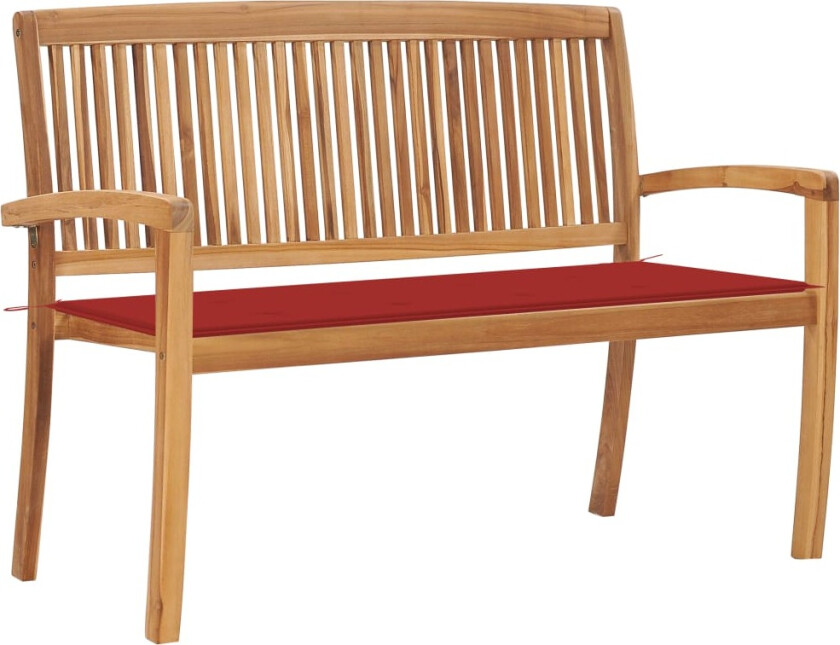 Stablebenk med pute 128,5 cm heltre teak