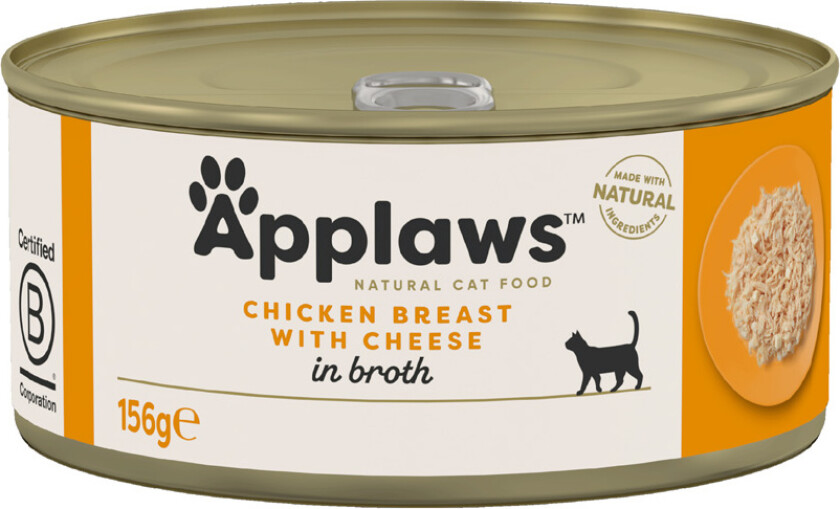 kattemat i buljong 6 x 156 g - Kyllingbryst & Ost