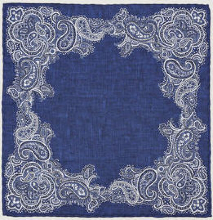 Paisley Silk Pocket Square Navy