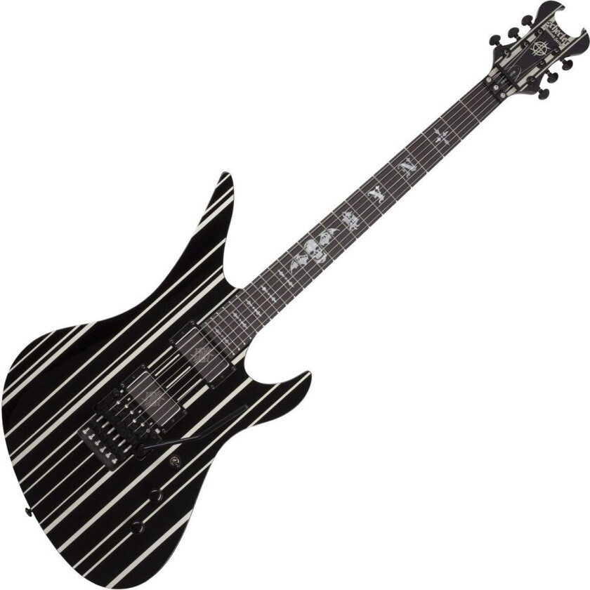 Schecter Synyster Custom Gloss Black w/Silver Pin Stripes