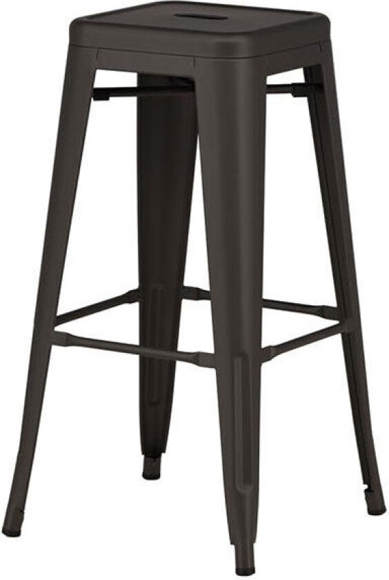 Tempe barstol uten ryggstøtte, metall grå.