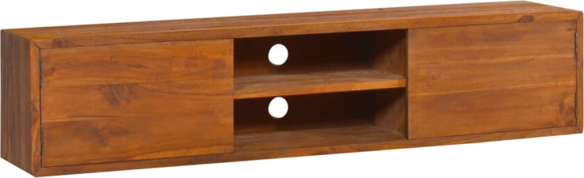 Veggmontert TV-benk 135x30x30 cm heltre teak