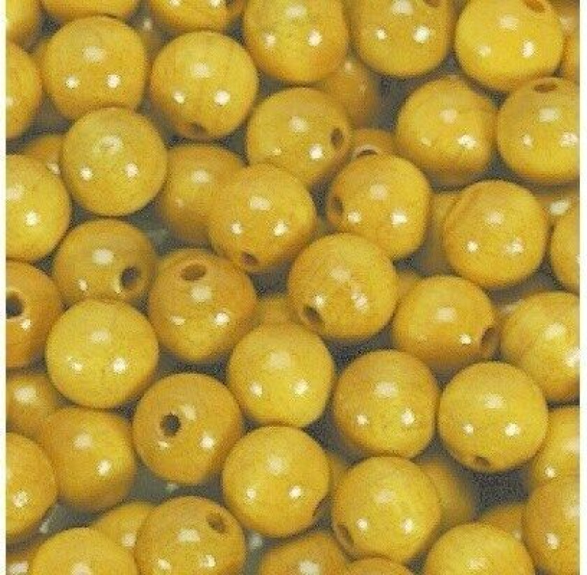 Träpärlor 8mm 1000 st, Gul