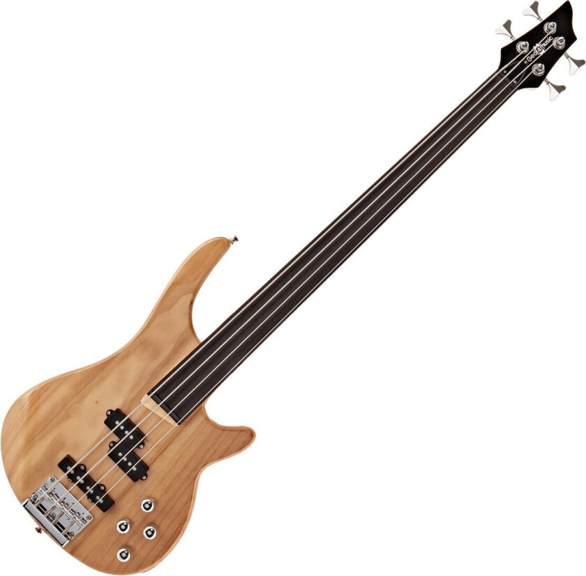 Gear4Music Chicago Fretless Bassgitar fra Gear4music Natural - Nesten Nytt