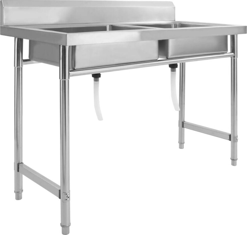 Kjøkkenvask med dobbel kum rustfritt stål
