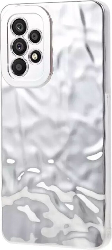 Samsung Galaxy A53 (5G) Glinsende Fleksibel Plast Bakside Deksel - Bølget Design - Sølv