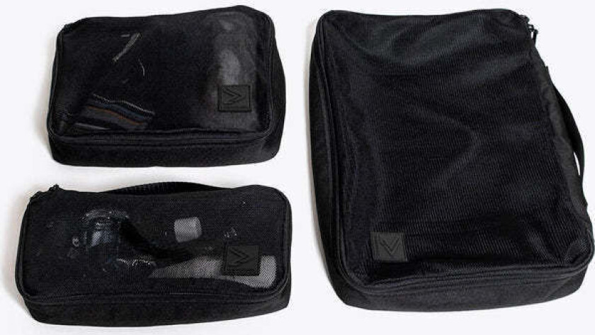 Packing Cubes Set of 3 Black OneSize, Black