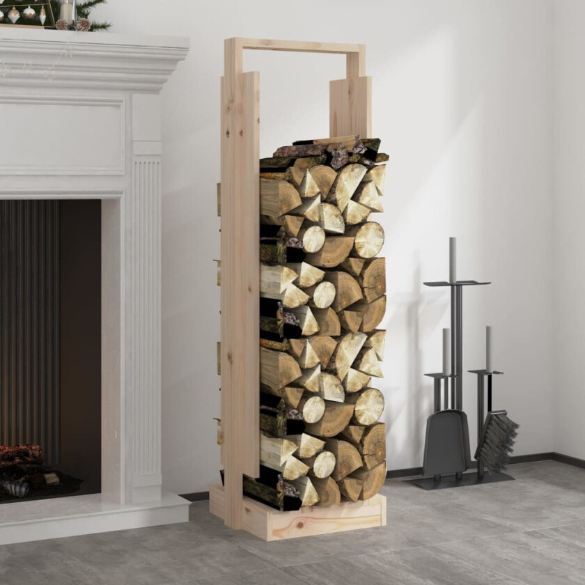 Vedstativ 33,5x30x110 cm - heltre furu