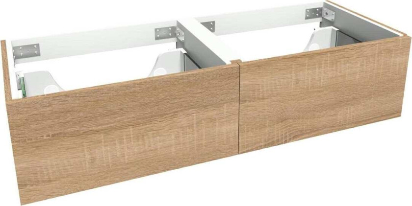 VikingBad Mie Demi Servantskap Slett dobbel - Lys Eik