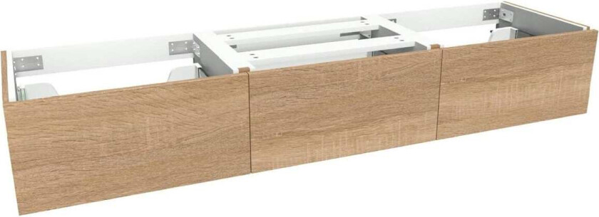 VikingBad Mie Demi Servantskap Slett dobbel - Lys Eik