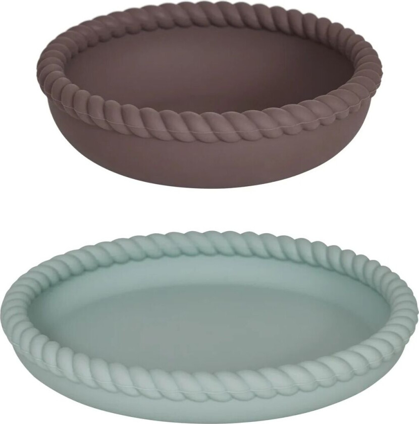 Mellow tallerken og skål PaleMint-Choko