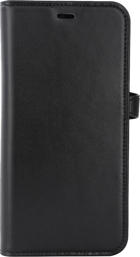 iPhone 15 Pro Max 2-i-1 Magnet Flip-Deksel i Ekte Skinn med Lommebok - Svart