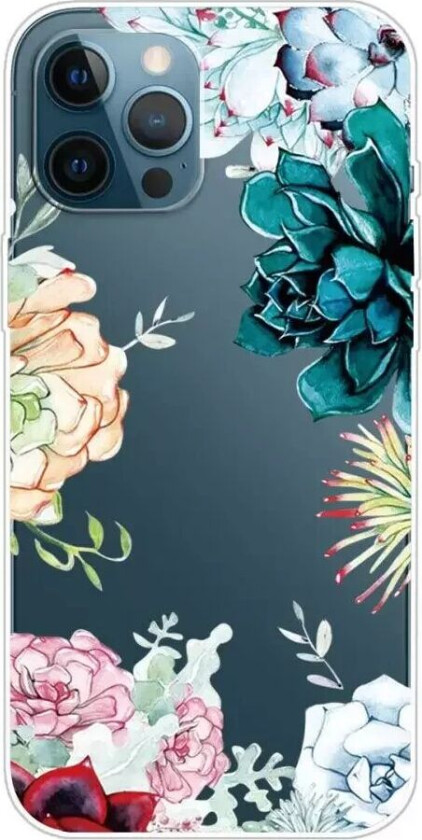 iPhone 13 Pro Max Fleksibelt Plast Bakdeksel - Blomster