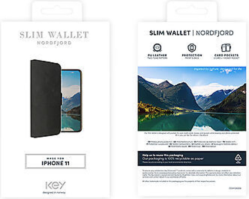 Nordfjord Lommebok Deksel Iphone 11 / Xr Svart