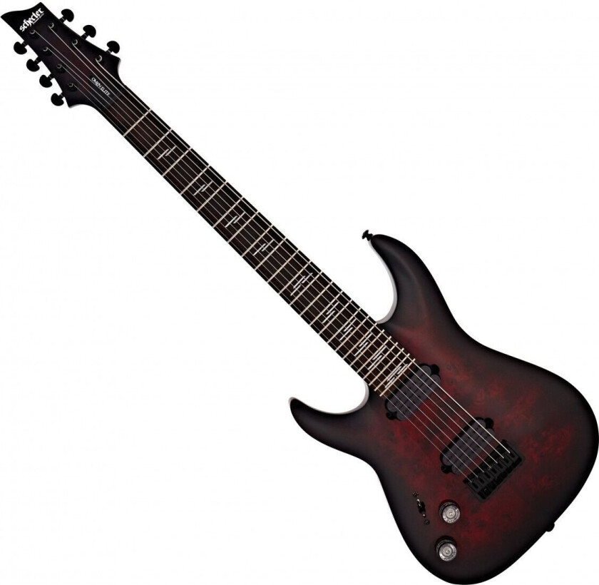 Schecter Omen Elite-7 Left Handed Black Cherry Burst