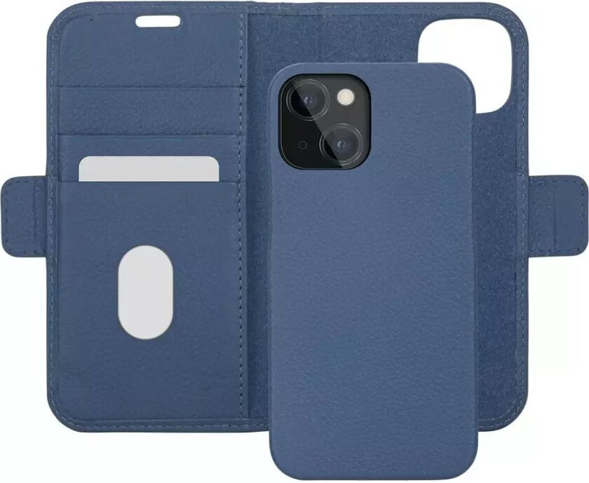 iPhone 13 dbramante1928 New York Magnetisk Ekte Skinn Flip Deksel m. Lommebok - Ultra-marine Blue