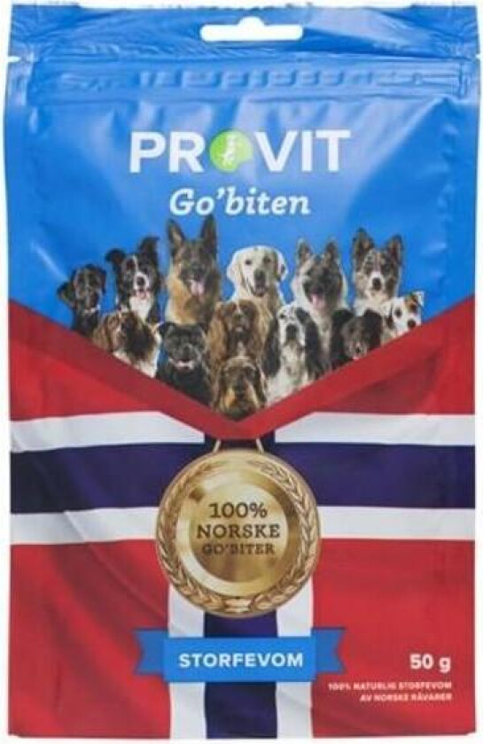 Go´biten frysetørket storfevom Godbiter til hund 50 g