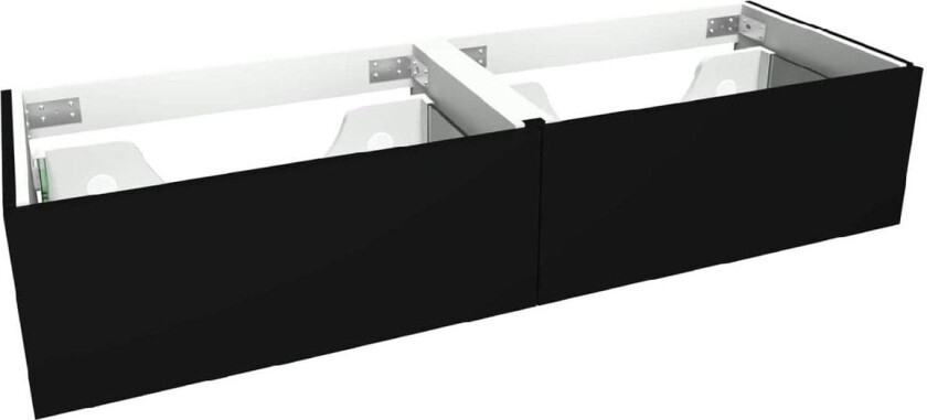 VikingBad Mie Demi Servantskap Slett dobbel - Sort Matt