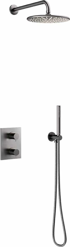 Bilde av Silhouet Takdusj for innbygging - Børstet Grafitt