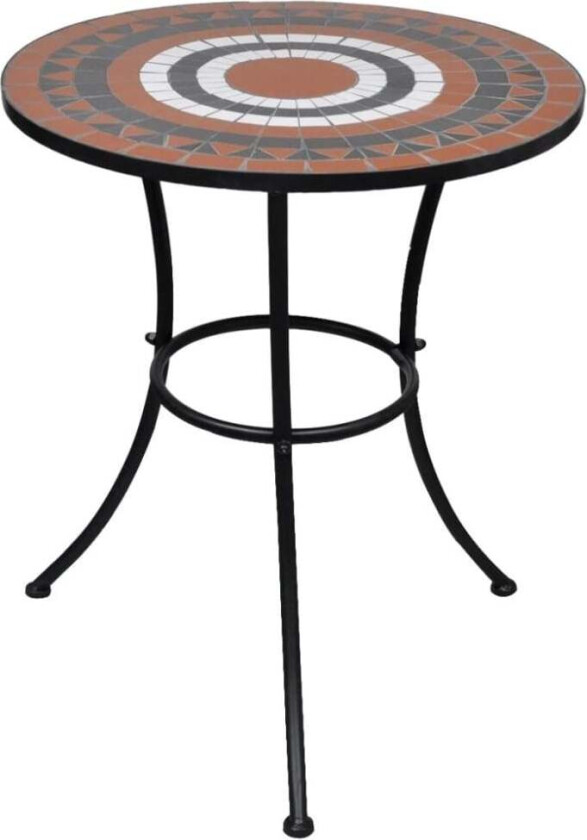 Bistrobord terrakotta og hvitt 60 cm mosaikk