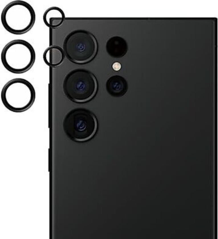 Samsung Galaxy S24 Ultra Hoops - Kamerabeskyttelse - Gjennomsiktig / Svart