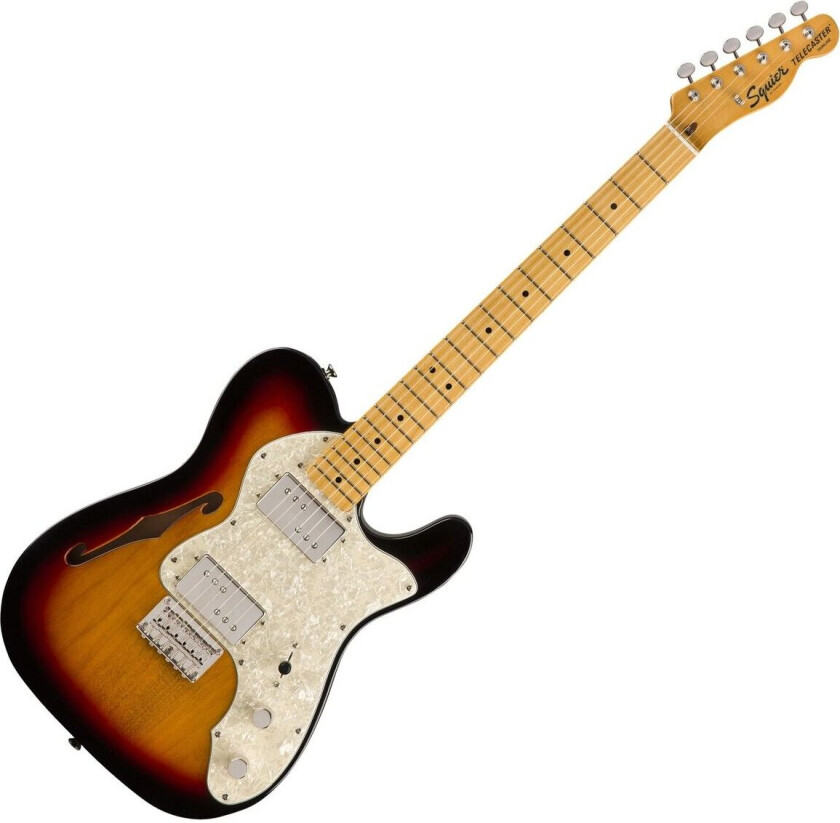 Squier Classic Vibe 70s Telecaster Thinline MN 3-Tone Sunburst  - Nesten ny