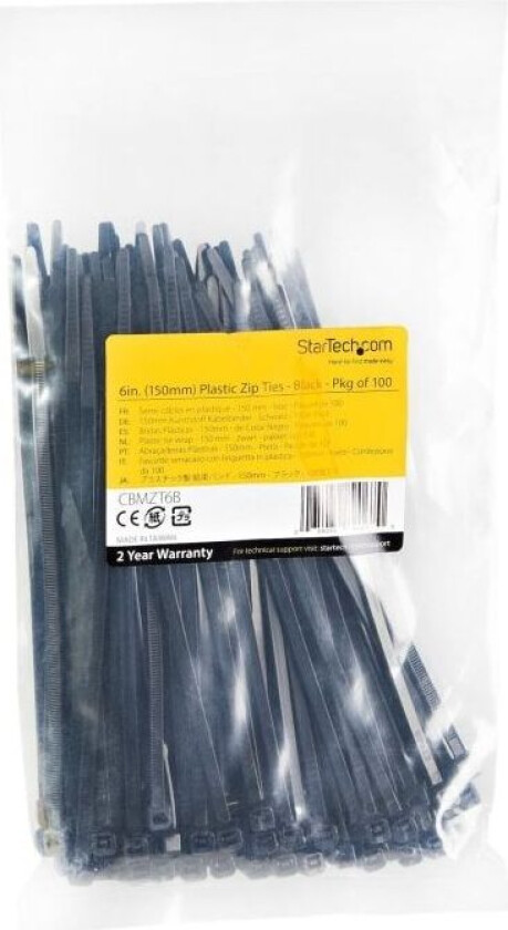 Startech Cable Ties 150x3.6mm 18.1kg 100pcs Black