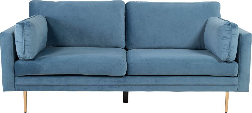 Boom sofa 3 seter velour blå.