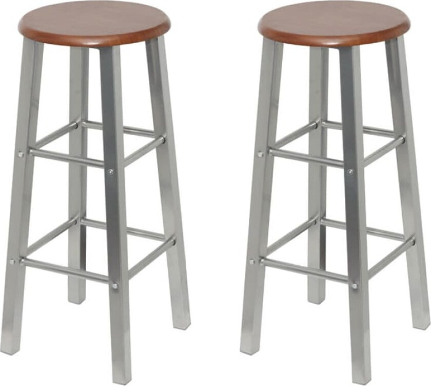 Barkrakk 2 stk i metall med MDF sete