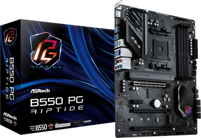 B550 PG Riptide Hovedkort - AMD B550 - AMD AM4 socket - DDR4 RAM - ATX