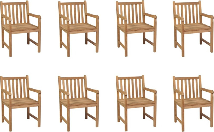 Utestoler 8 stk heltre teak
