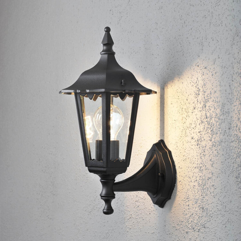 KONSTSMIDE Vegglampe Firenze oppover matt svart
