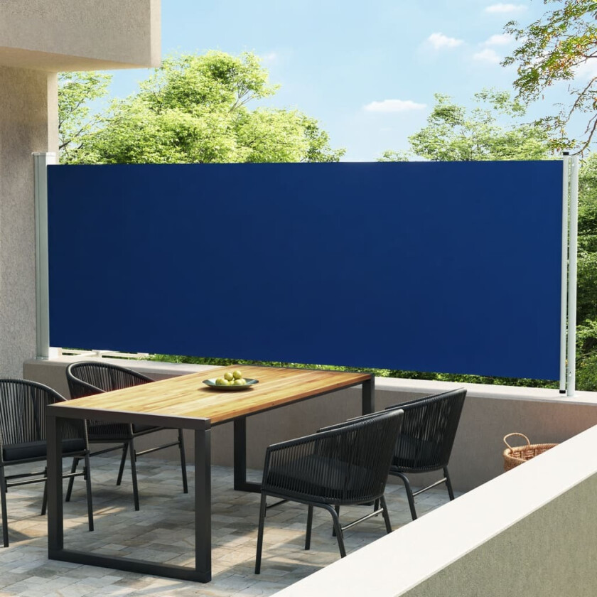 Bilde av Uttrekkbar sidemarkise 600x160 cm - blå