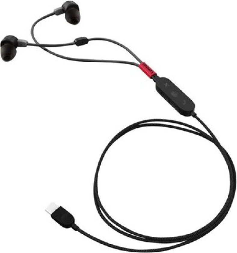 Go - Hodesett - i øret - kablet - aktiv støydemping - USB-C - tordensvart - Certified for Skype for Business, Certified for Microsoft Teams -